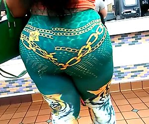 Nice booty Spandex Milf at McDonald's