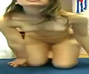 cute coed playing on cam