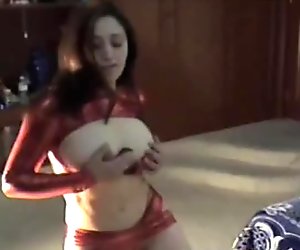 red mini skirt strip tease and blowjob