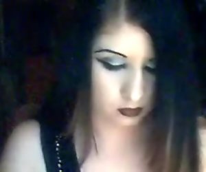 Gothic teen on webcam